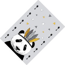 Cici Tasarım Gri Zemin Panda ve Renkli Üçgenler Erkek Çocuk Tasarımsı-150x150