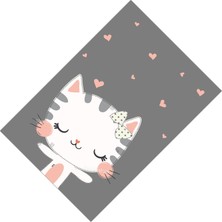 Cici Odam Sevimli Kedi ve Kalpler Kız Çocuk Odamsı-150x150