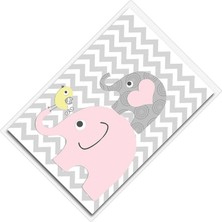 Cici Tasarım Pembe Gri Fil Sarı Kuş Zigzag Zemin Kız Çocuk Tasarımsı-150x150