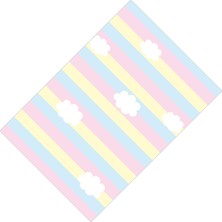 Cici Tasarım Gökkuşağı Zemin ve Beyaz Bulutlar Kız Çocuk Tasarımsı-150x150