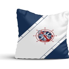 Cici Odam Mavi Beyaz Denizci Çapa Kırlent Kılıfı-45x45