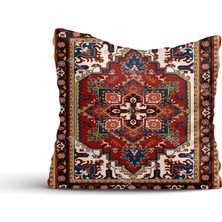 Cici Tasarım Kahve Ton Klasik Kilim Desen Kırlent Kılıfı-45x45