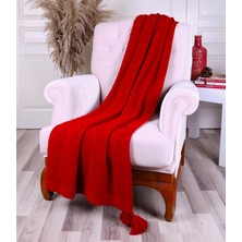 Betireshome Örgü Battaniye Kırmızı