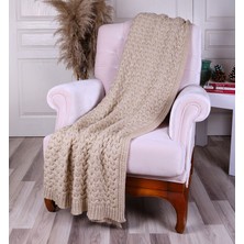 Betires Home Örgü Koltuk Şalı Ta14011 Bej