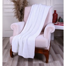 Betires Home Örgü Koltuk Şalı Ta11019 Beyaz