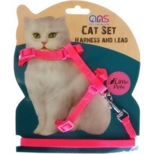 Ans Kedi Göğüs Bel Tasması Dokuma Pembe