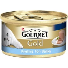 Gourmet Gold Kedi Maması 85 gr Kıyılmış Ton Balıklı Konserve Süper Premium Besleyici İçerik