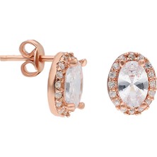 Glorria Eg0284 Gümüş Anturaj Oval Küpe