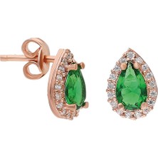 Glorria Eg0244 Gümüş Yeşil Anturaj Küpe