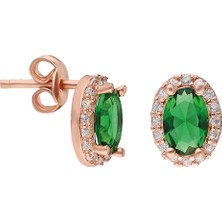 Glorria Eg0271 Gümüş Yeşil Anturaj Küpe