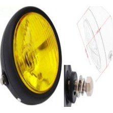 Prc Yuvarlak Far 6,5" Chopper Custom Cafe Racer Sarı Camlı 40W/35W