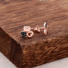 Sümer Telkari Safir Taşlı Yonca Rose Gümüş Küpe 2770