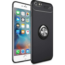 Arabulalaca iPhone 6/6S Kılıf Standlı Yüzüklü Mıknatıslı Kılıf Siyah