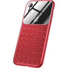 Baseus iPhone XR Örgü Desenli Weaning Serisi Silikon Kılıf Kırmızı + Ekran Koruyucu