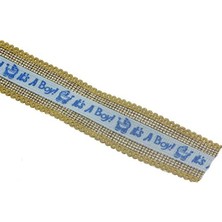 Mutlu Adım 2,5 cm x 9,1metre Baby Yazılı Keten Kurdela