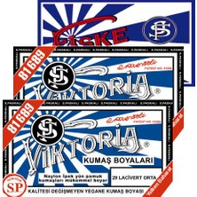 Viktoria 2Pk Orta Lacivert Kumaş Boyası ve 1Pk Fiske Sabitleme İle Mükemmel Boyama