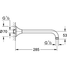 Grohe Rainshower® Grandera™ Tepe Duşu Dirseği 285 mm - 27986IG0