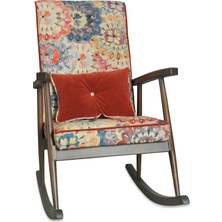 Asedia Trend Ceviz Çiçekli Sallanan Sandalye Dinlenme/Emzirme/Baba/Tv/Okuma/Uzanma Koltuğu Berjer