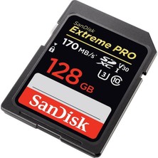 Sandisk Extreme Pro 128GB SDXC Card 128GB 170MB/s V30 UHS-I U3 Hafıza Kartı SDSDXXY-128G-GN4IN