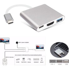 CandyShine Type-C To HDMI USB 3.0 Çevirici 3'in 1 Dönüştürücü Adaptör