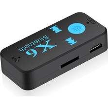 Blueway X6 Bluetooth Müzik Alıcısı 3.5mm Aux Adaptör Araç Kiti 3 İn 1