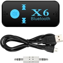 Blueway X6 Bluetooth Müzik Alıcısı 3.5mm Aux Adaptör Araç Kiti 3 İn 1