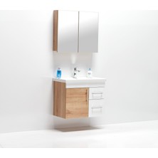 Hepsi Home Saydam Primera 60 Cm Mdf Banyo Dolabı Meşe Beyaz