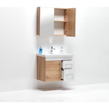 Hepsi Home Saydam Primera 60 Cm Mdf Banyo Dolabı Meşe Beyaz