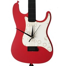 Good Time Büyük Boy Sallanır Sarkaçlı Kırmızı Gitar Duvar Saati