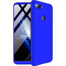 Case 4U Xiaomi Mi 8 Lite Kılıf 3 Parçalı Tam Koruma Sert Mika Ays Kapak Lacivert