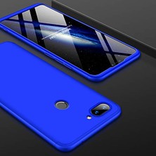 Case 4U Xiaomi Mi 8 Lite Kılıf 3 Parçalı Tam Koruma Sert Mika Ays Kapak Lacivert