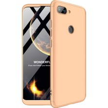 Case 4U Xiaomi Mi 8 Lite Kılıf 3 Parçalı Tam Koruma Sert Mika Ays Kapak Altın