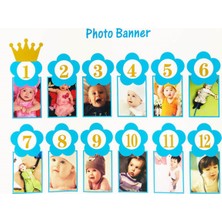 Süsle Bebek ve Parti 1-12 Ay Simli Foto Banner, 3,00 mt, Mavi