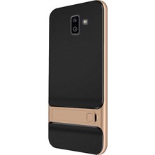 Case 4U Samsung Galaxy J6 Plus Kılıf Standlı Armor Arka Kapak - VRS Altın