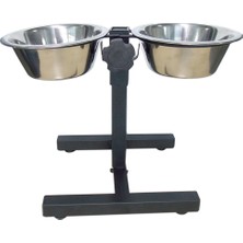 Tommy Ayarlanabilir Ayaklı Çelik Köpek Mama Su Kabı 1 Litre