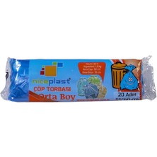 Niceplast Eko Çöp Poşeti Orta Boy Siyah 50 Rulo  55X60 cm