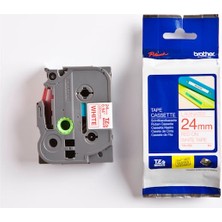 Brother Ptouch Etiket 24Mm Beyaz-Kırmızı Tz252