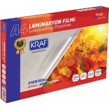 Kraf Laminasyon Filmi Parlak A4 150Mic 100Lü 2129