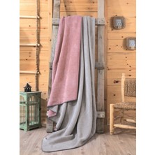 Cotton Box Çift Kişilik Pamuk Battaniye Gül Kurusu - Gri