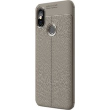 Case Street Xiaomi Redmi 6 Pro Kılıf Niss Silikon Deri Görünümlü Bej