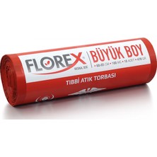 Florex Tıbbi Atık Baskılı Büyük Boy Çöp Torbası 60*85 Cm 10'Lu