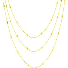 Azuris Alk1603 925 Ayar Gümüş Toplu Zincir Üçlü Kolye 55 Cm