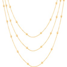 Azuris Alk1606 925 Ayar Gümüş Toplu Zincir Üçlü Kolye 55 Cm