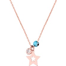 Azuris 925 Ayar Gümüş Taşlı Nazar Yıldız Kolye