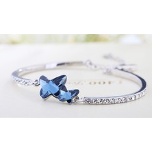Monemel Swarovski® Taşlı Kelebek Bileklik (Altın Kaplama)