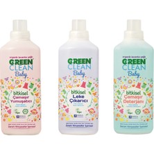 U green Clean Baby Çamaşır Deterjanı 1 lt + Çamaşır Yumuşatıcı 1 lt + Leke Çıkarıcı 1 lt