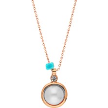 Forentina Tasarım Beyaz Tek Taşlı Kolye Ps0648