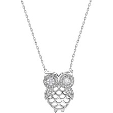 Glorria Gümüş Baykuş Kolye