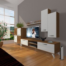 Decoraktiv Eko 6 Mdf Dvd Retro Tv Ünitesi Tv Sehpası Ceviz Beyaz