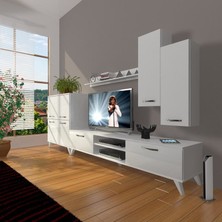 Decoraktiv Eko 6 Slm Dvd Retro Tv Ünitesi Tv Sehpası Parlak Beyaz